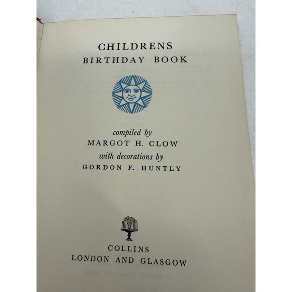 Childrens Birthday Book; by, Margot H. Clow, Collins, 1958 With Decorative Box - Picture 4 of 6